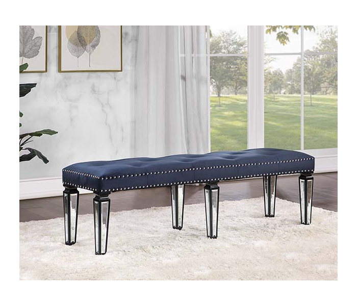 Varian II - Bench - Black Velvet & Black & Sliver Finish