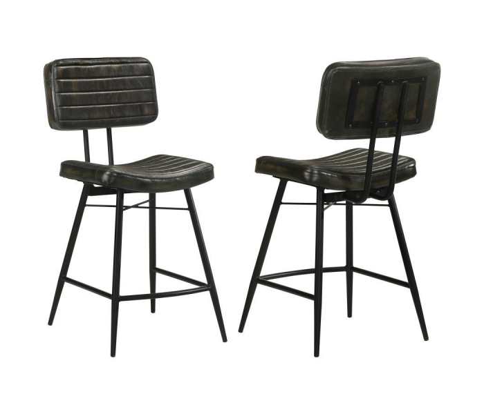 Partridge - Leather Counter Chair (Set of 2) - Antique Espresso