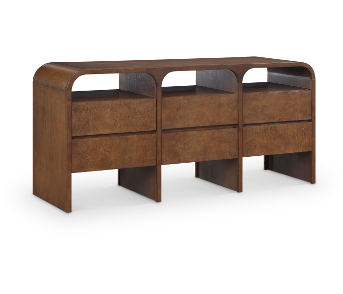 Giada - Solid Wood And Veneer Dresser - Brown, 70" Wide