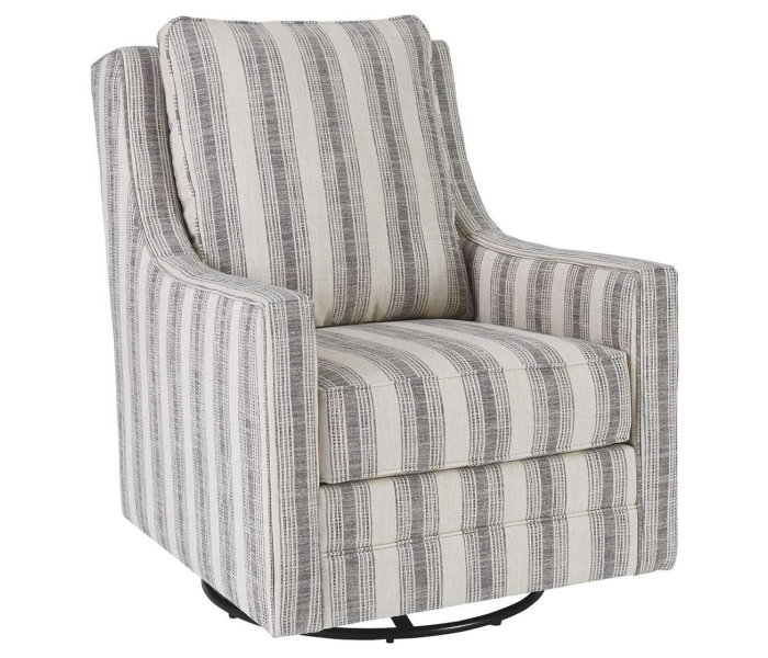 Kambria - Ivory / Black - Swivel Glider Accent Chair