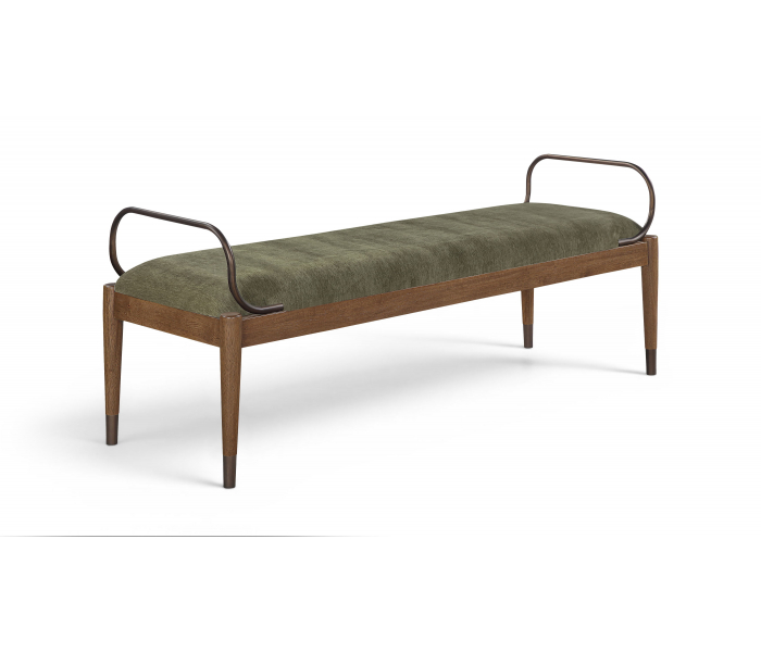 Cambria - Fabric Upholstered Bench - Beige / Brown