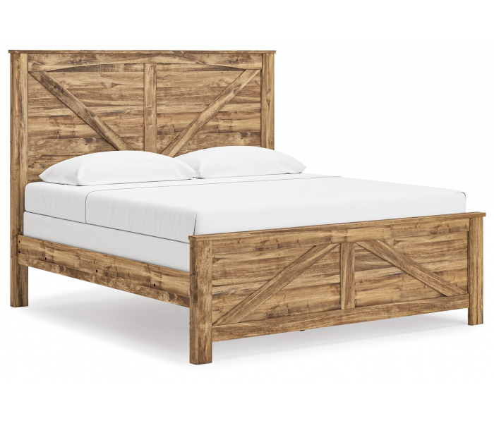 Maystonna - King Crossbuck Panel Bed - Brown