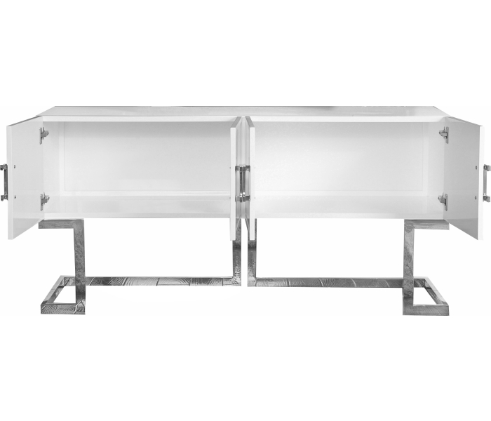 Beth - Sideboard - Chrome Lacquer - White