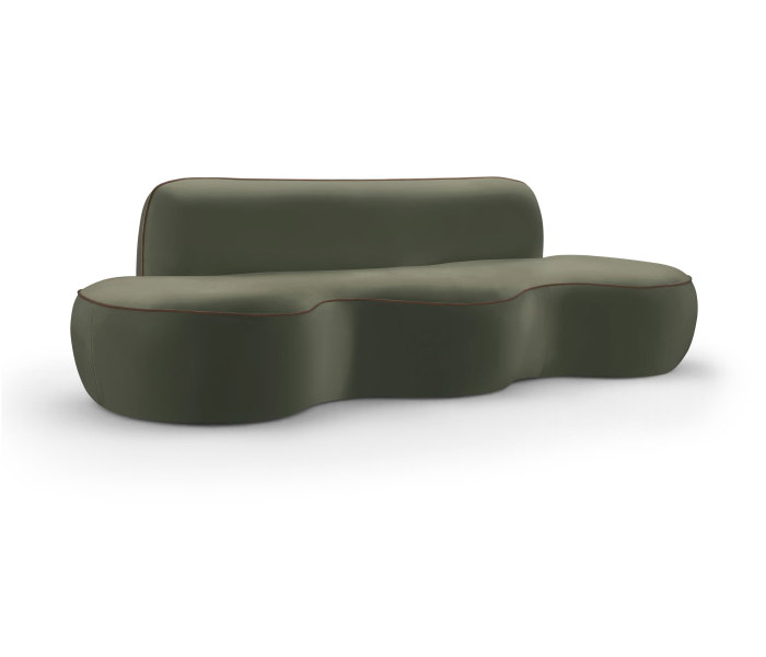 Swerve - Velvet 101" Upholstered Sofa - Dark Green, 101"