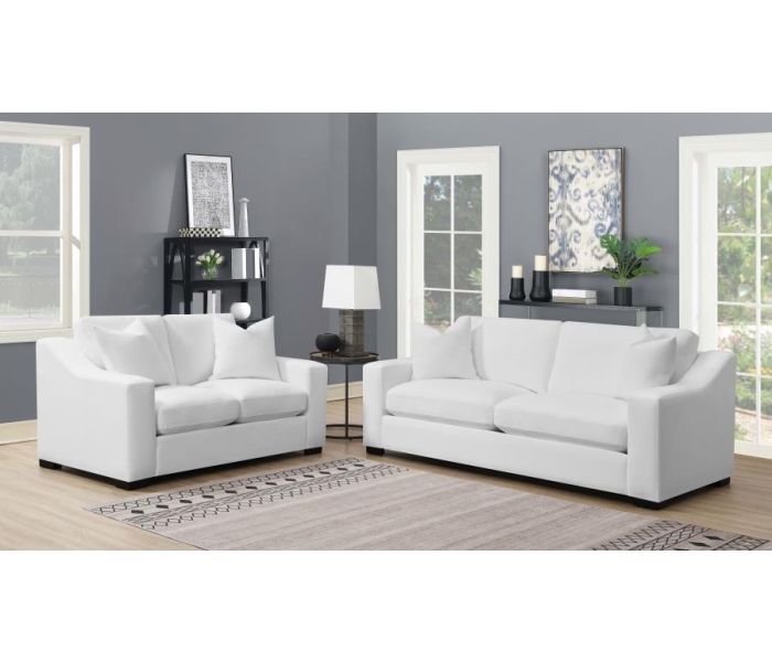 Ashlyn - 2 Piece Upholstered Sloped Arm Sofa Set