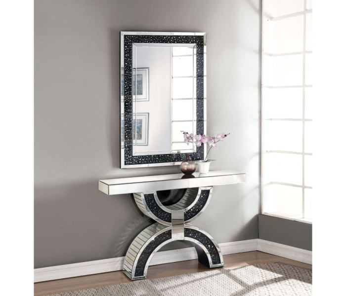 Noor - Accent Table - Mirrored & Faux Gemstones - 32", 47"