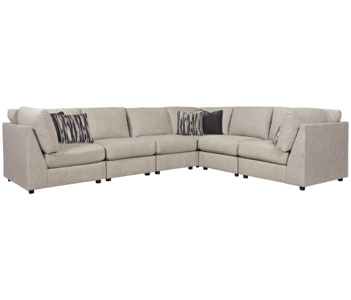 Kellway - Bisque - Armless Chairs Corner 6 Pc Sectional
