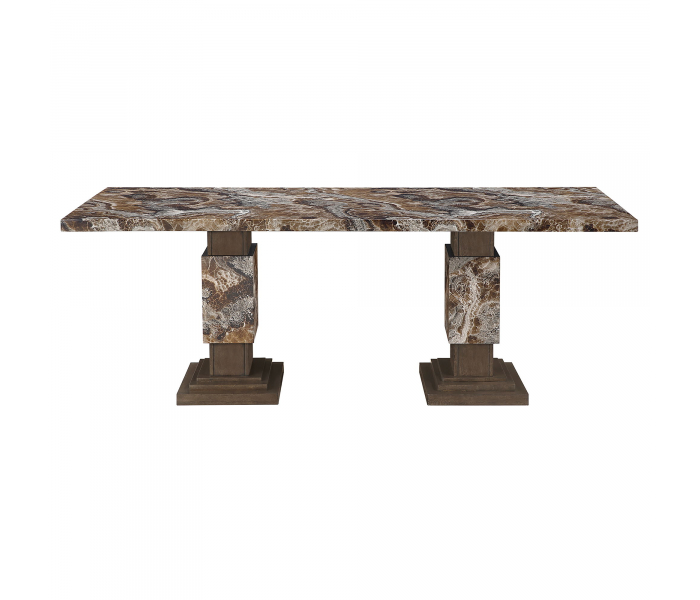 D12DT - Faux Marble Dining Table Top - Brown - Dark Brown, 40"