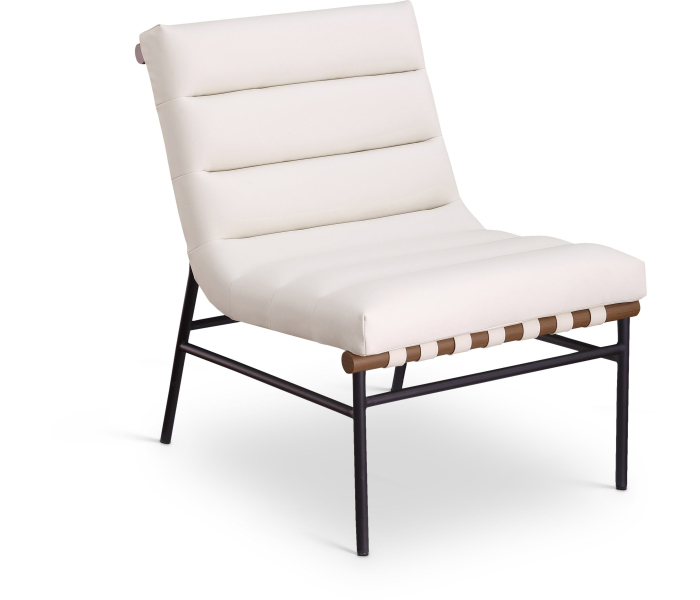 Burke - Faux Leather Accent Chair - Cream