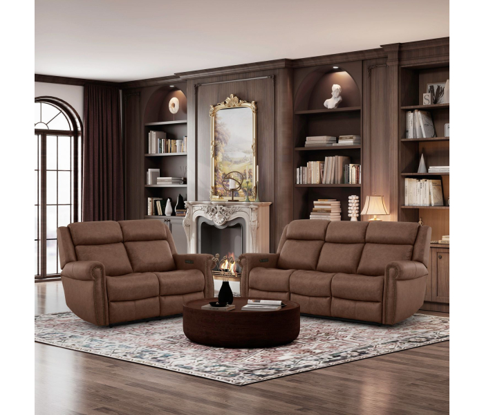 Carlton - Sofa & Loveseat - Vintage Brown - Dark Brown
