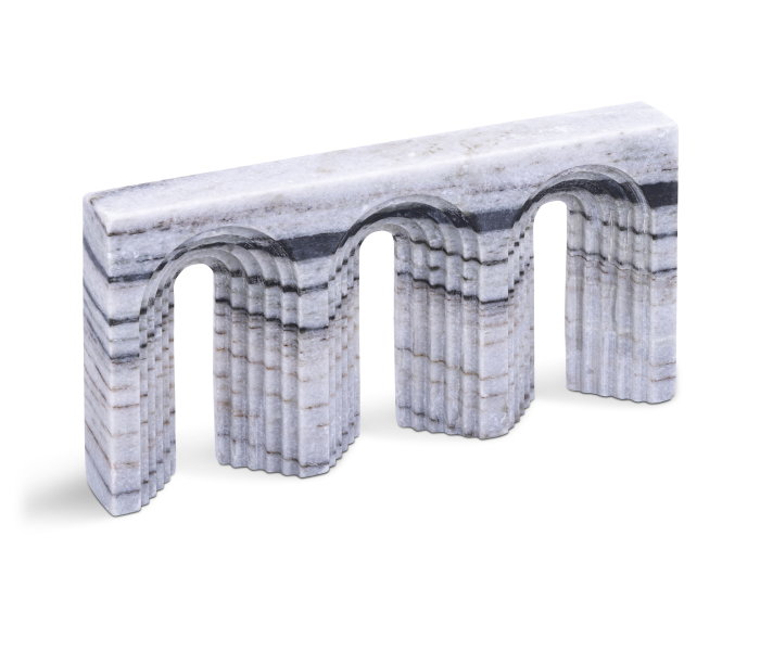 Curva - Marble Decorative Object - Panda - Gray, 12"