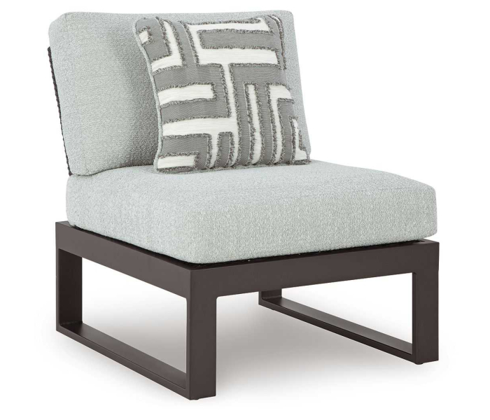 Beachloft Armless Chair With Cushion Black / Gray, 28.5"