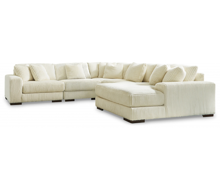 Lindyn Right Arm Facing Corner Chaise 5 Pc Sectional Ivory, 131"