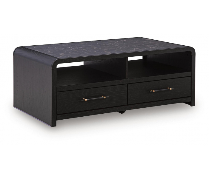 Clanden Rectangular Cocktail Table Black, 50.28"