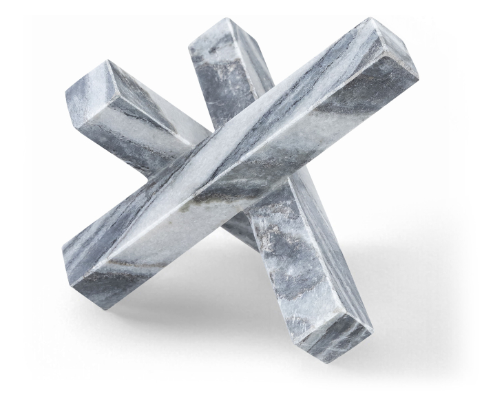 Stix - Marble Decorative Object - Panda - Gray, 8.5"