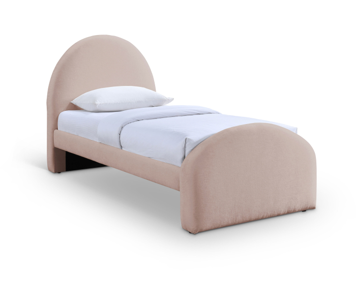 Andaz - Chenille Fabric Upholstered Twin Bed - Pink