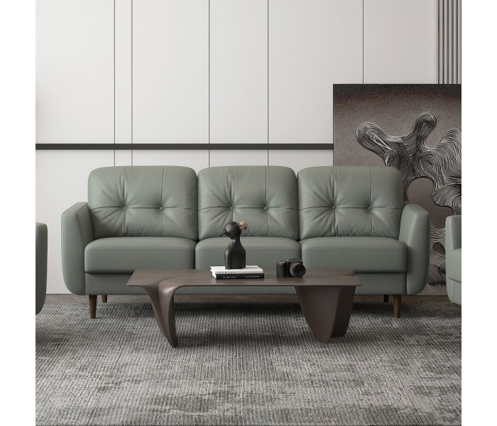 Radwan - Sofa - Pesto Green Leather, 83"