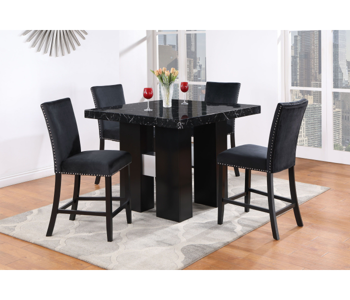 D04 Black Bar Table And Four D04 Bar Stools