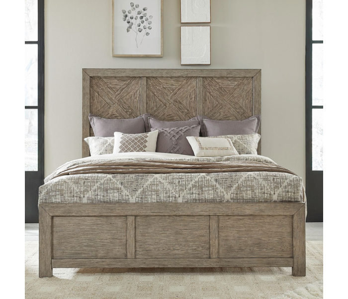Skyview Lodge - King Panel Bed - Cobblestone