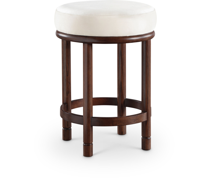Monette - Counter Stool With Brown Base - Cream