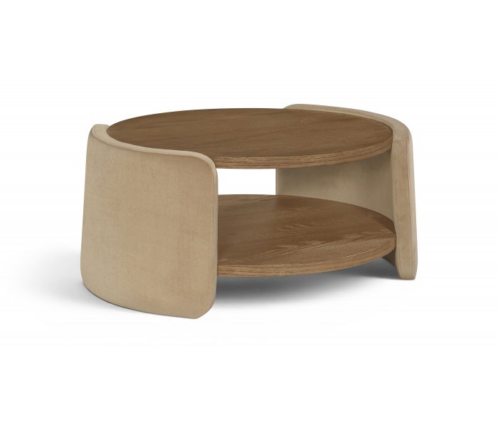 Wren - Velvet And Oak Veneer Coffee Table, 36"