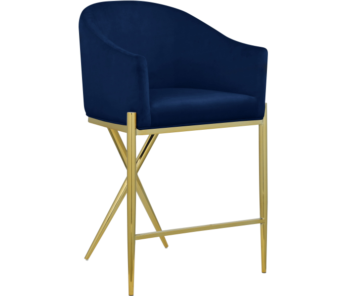 Xavier - Counter Stool - Navy - Fabric