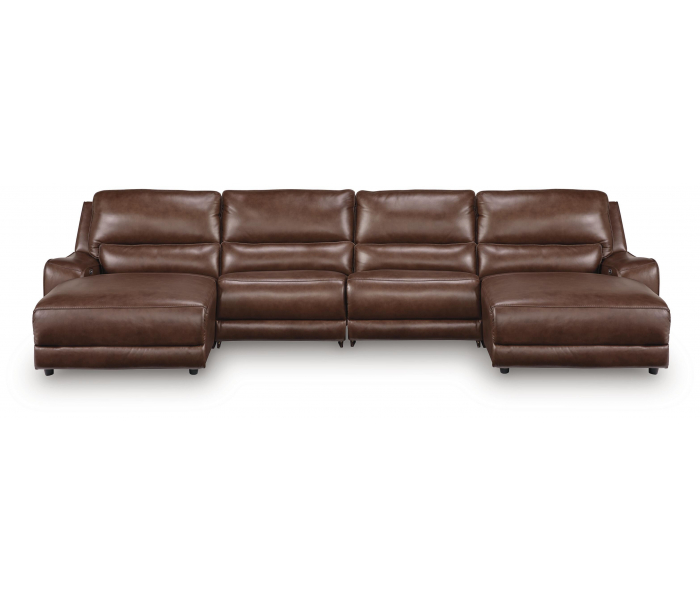 DeepWakes 4-Piece Power Reclining Sectional With Double Chaise And 2 Power Armless Recliners Canyon, 130"