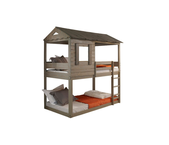Darlene - Twin Over Twin Bunk Bed - Rustic - Dark Gray