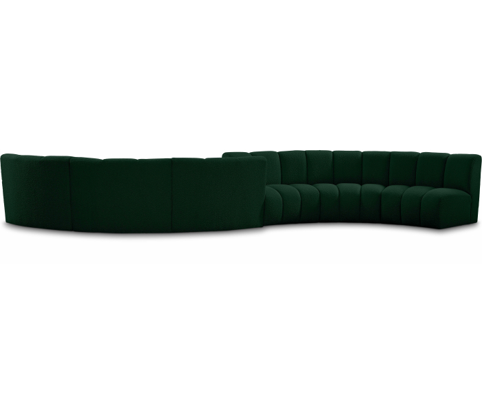Infinity - 6 Piece Modular Sectional - Green - Fabric, 217"