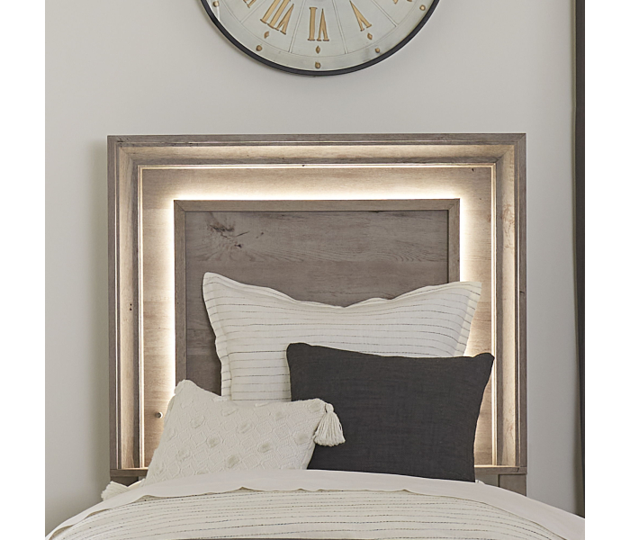 Horizons - Full Panel Headboard With Lights - Medium