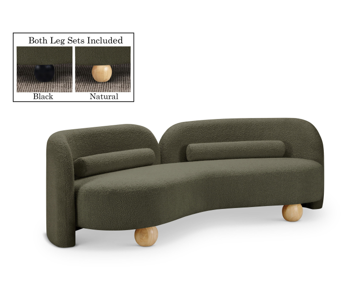 Daphne - Boucle Sofa - Olive, 89"