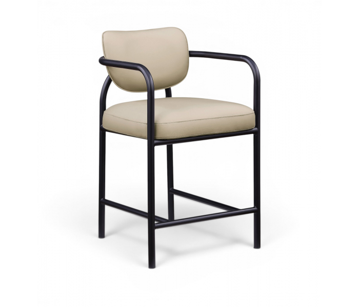 Serava - Vegan Leather Upholstered Counter Stool - Beige