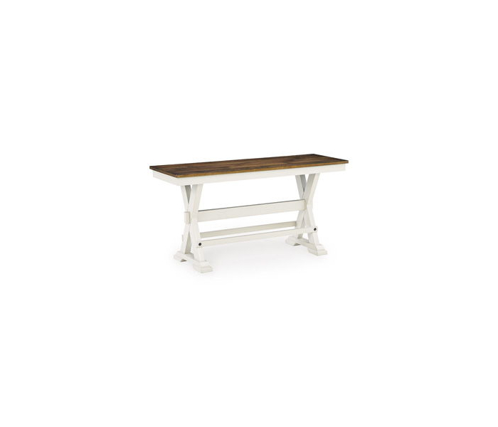 Brinfern Large Counter Dining Room Bench Brown / Antique White