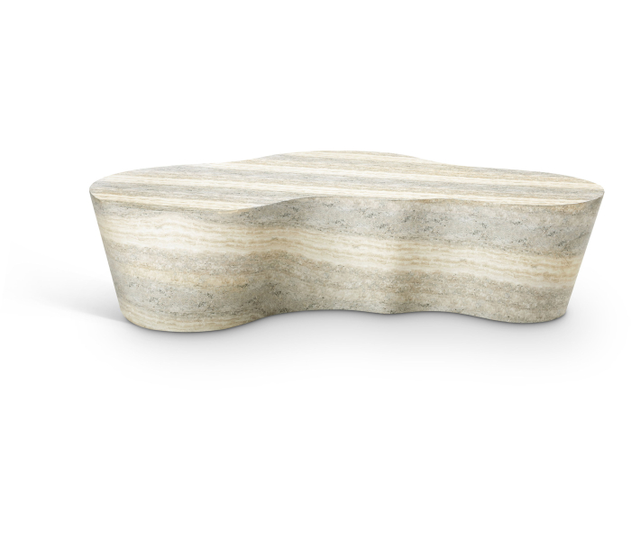 Monza - Concrete Coffee Table - Travertine, 59.5"