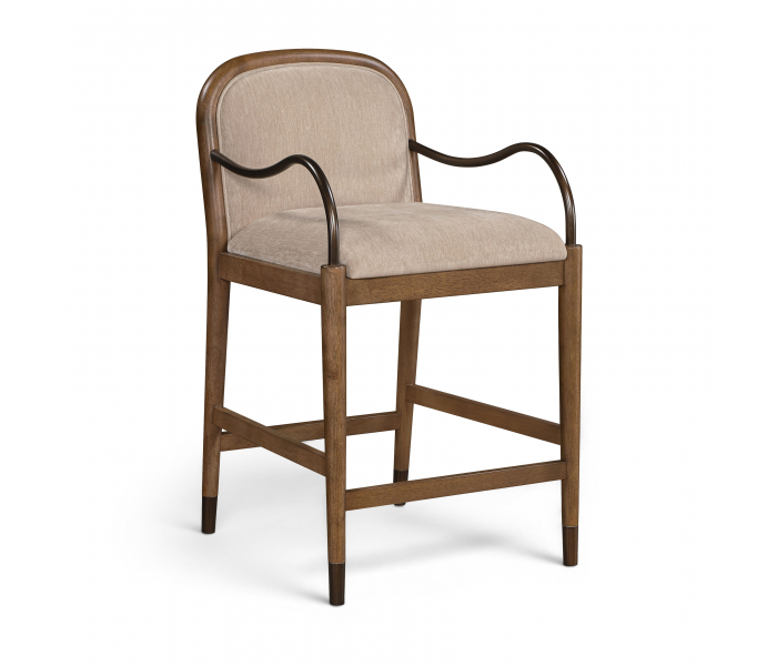 Cambria - Fabric Upholstered Counter Stool - Beige / Brown