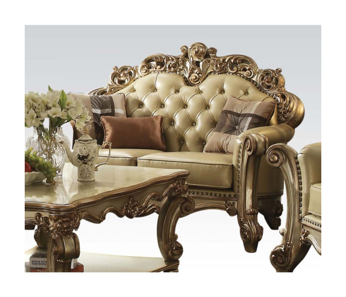 Vendome - Loveseat - Bone PU & Gold Patina