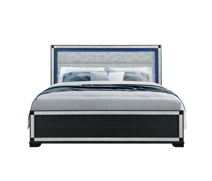 Soleil - King Bed - Charcoal - Black