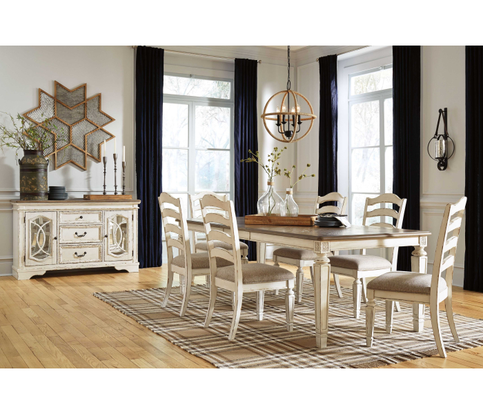 Realyn - White - 7 Pc. - Extension Table, 6 Ladderback Side Chairs
