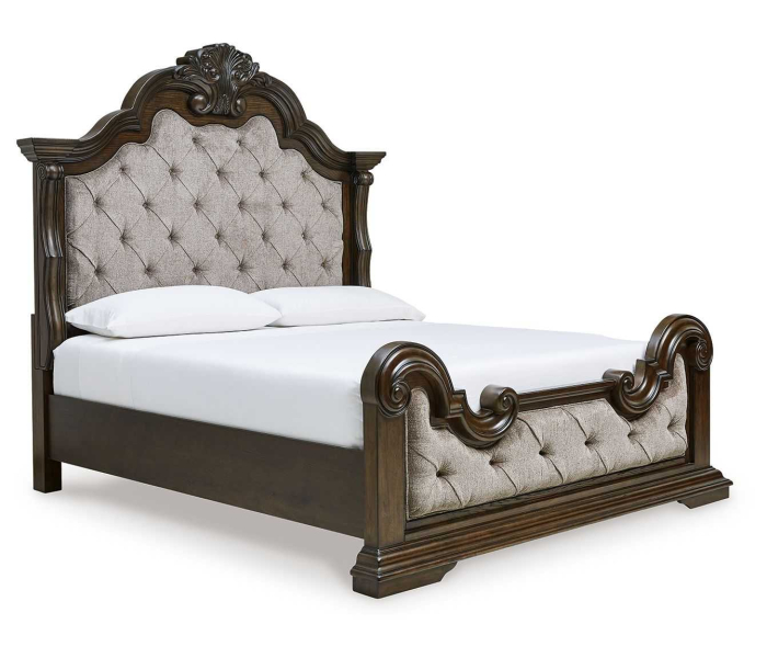 Maylee - Dark Brown - King Upholstered Bed