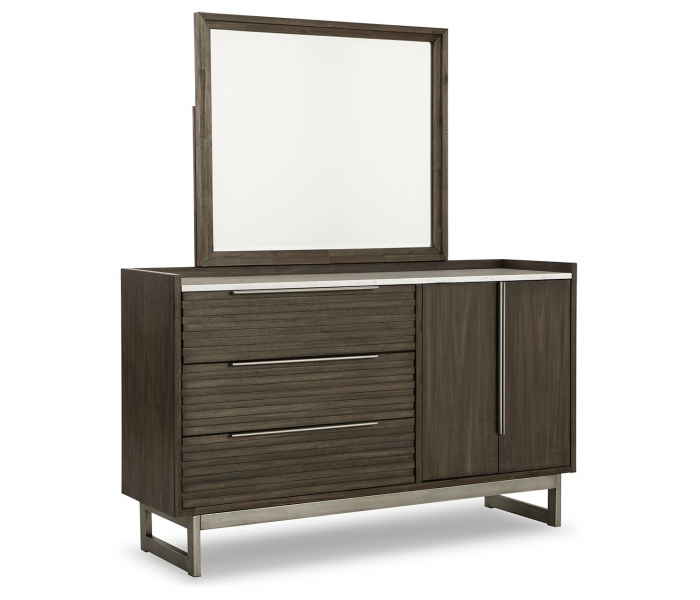 Arkenton Dresser, Mirror Grayish Brown, 62.13" Wide