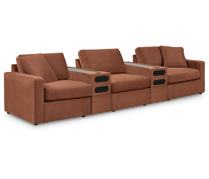 Cozymax - Spice - 5-Piece Sectional With 2 Audio System Consoles, 142"