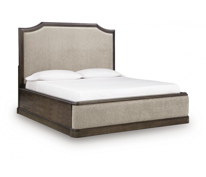 Wickenger King Upholstered Panel Bed Dark Brown