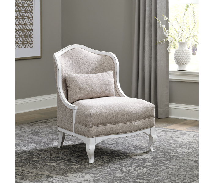 Magnolia Manor - Upholstered Accent Chair - Antique White & Weathered Bark