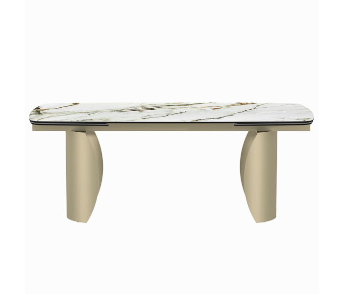 Cora - Dining Table - Ceramic Top & Golden Champange Finish