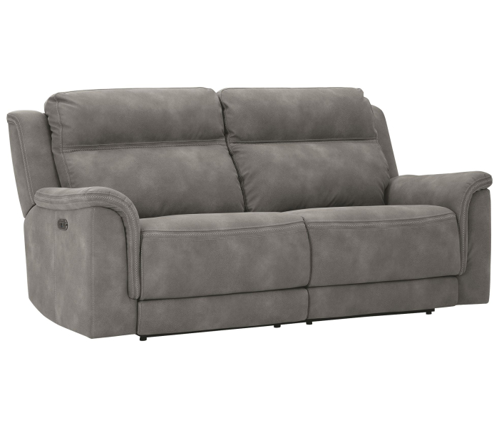 Next-gen Durapella - Slate - 2 Seat Power Reclining Sofa Adj Hdrest, 80"