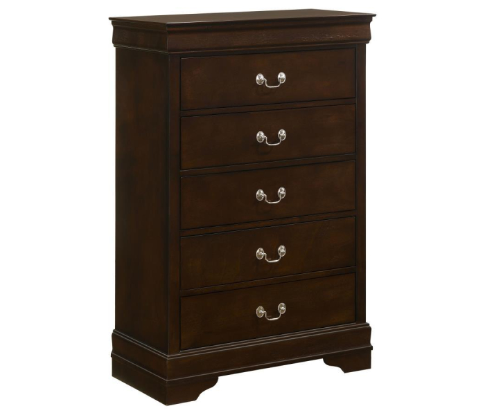 Louis Philippe - 5-Drawer Bedroom Chest - Cappuccino, 48.5" Tall