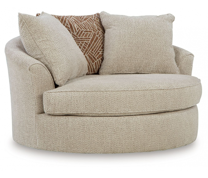 Steelwater Retreat Oversized Swivel Accent Chair Latte