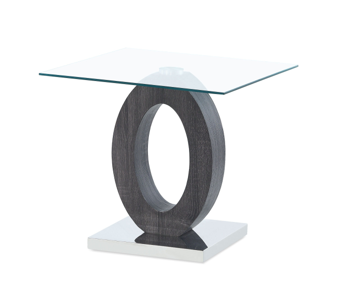 T1628 - End Table Column And Base - Dark Gray / Silver /, 13.78"