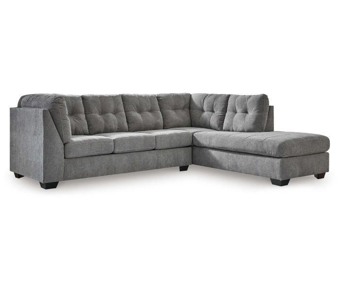 Marleton - Gray - 2-Piece Sleeper Sectional With Raf Corner Chaise, 113"