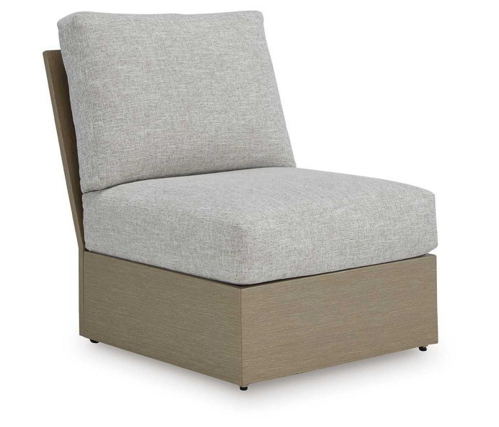 Kimpton Isle Armless Chair With Cushion Brown / Beige, 28"